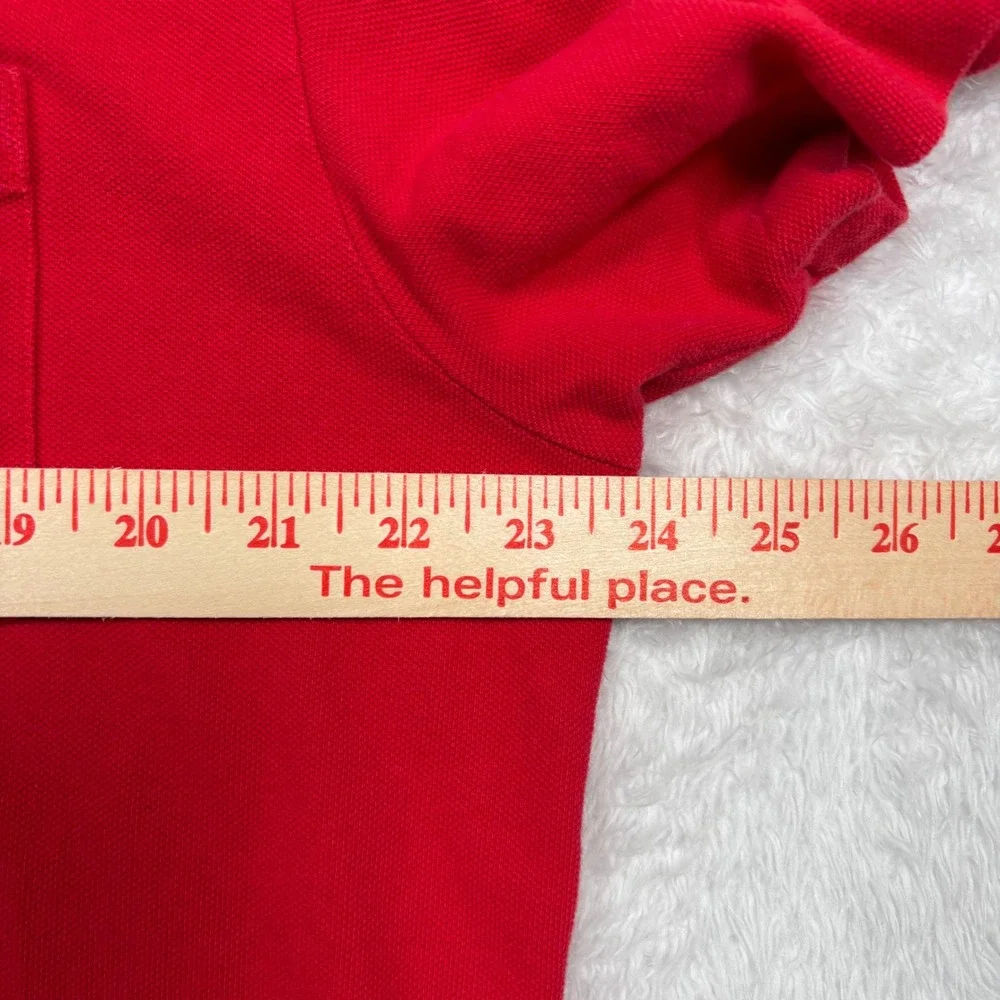 Polo Ralph Lauren Polo Shirt Men L Red Short Sleeve Pocket PONY LOGO Preppy Golf